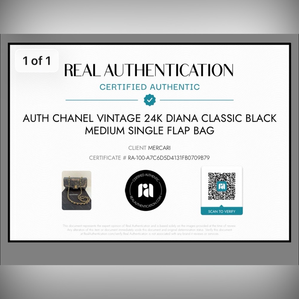 ❤️SOLD❤️ Auth CHANEL Vintage 24K Diana Classic Black Medium Single Flap Bag - Picture 14 of 17